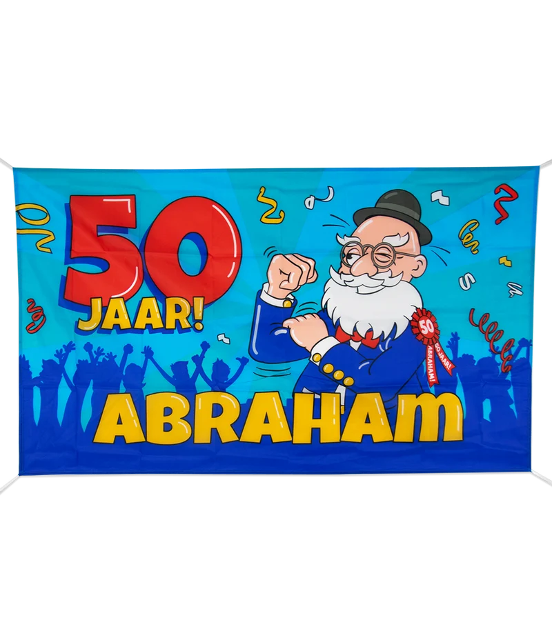 Gevelvlag Abraham Cartoon (90x150cm)