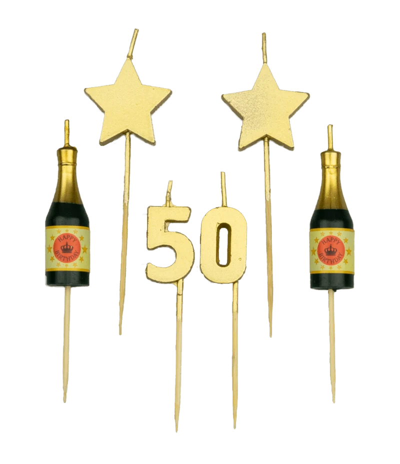 Taartkaarsjes Set 50 Jaar (6st)