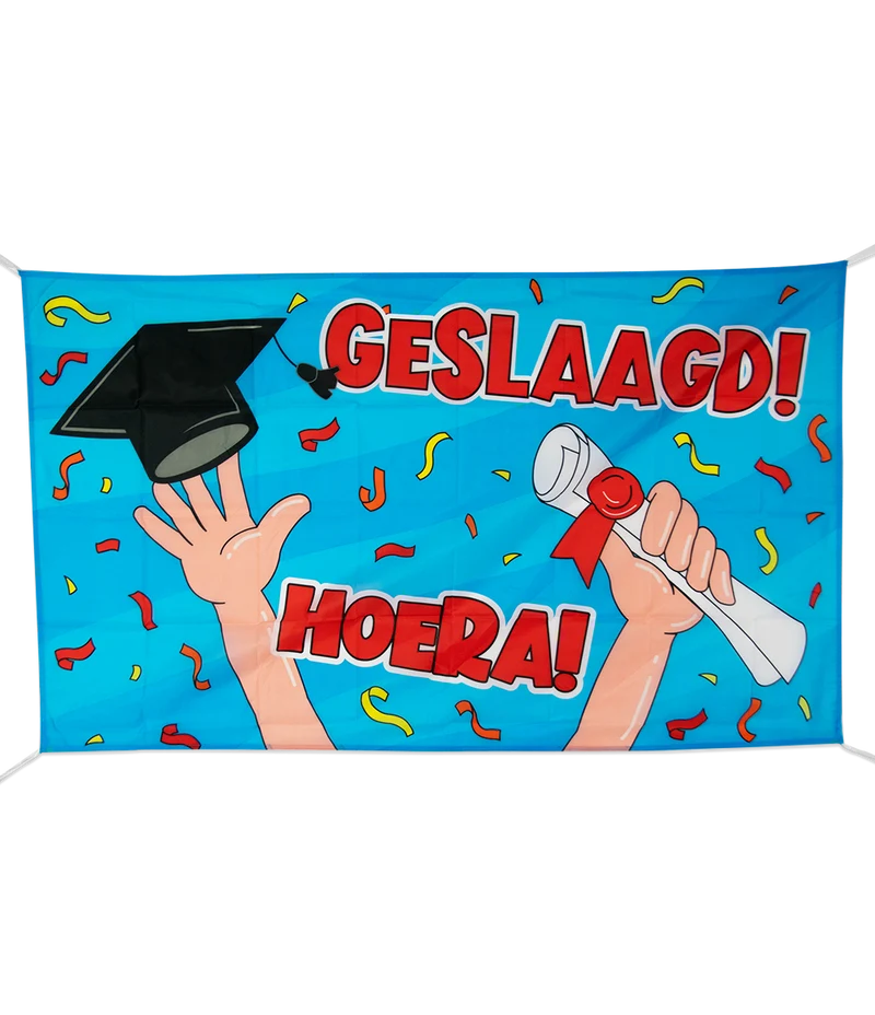 Gevelvlag Geslaagd Cartoon (150x90cm)