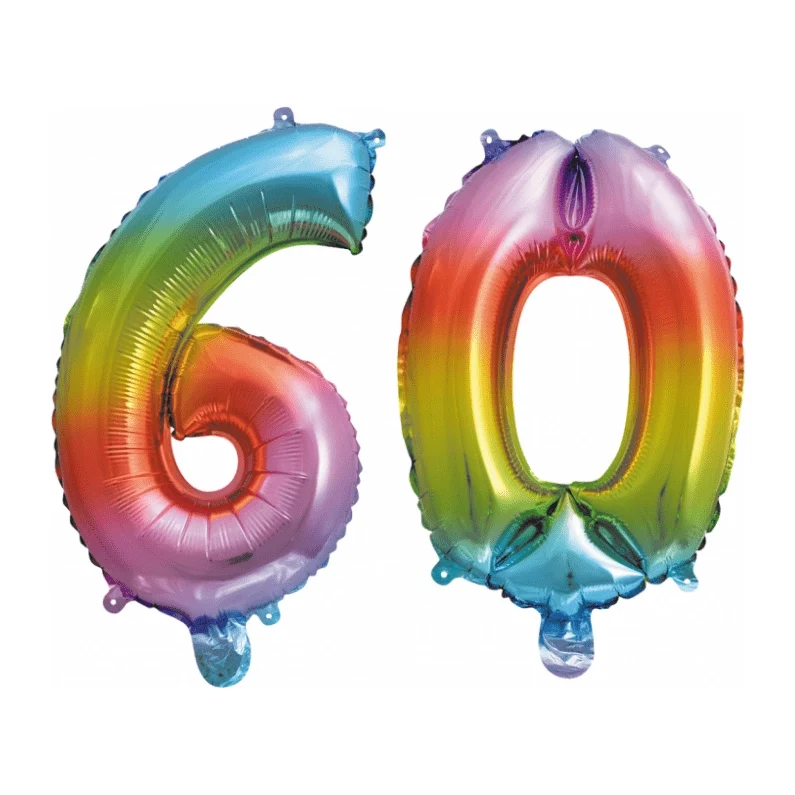 Folieballon 60 jaar Regenboog 41cm