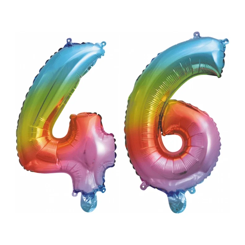 Folieballon 46 jaar Regenboog 41cm