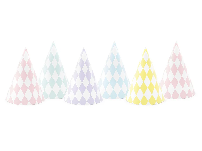 Partyhoedjes Pastel Print Mix (6st)