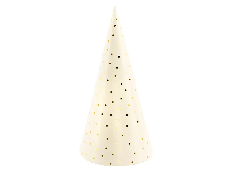 Partyhoedjes Peach Met Gouden Stippen (6st)