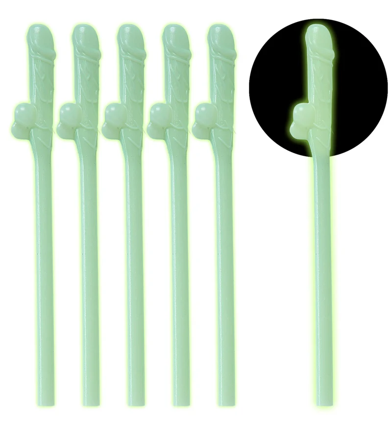 Piemel rietjes glow in the dark 6 stuks