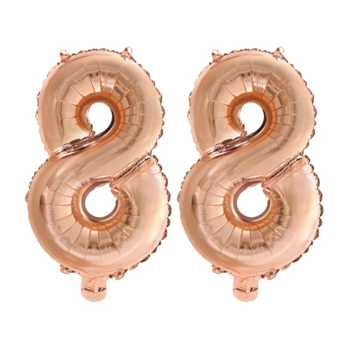 Folieballon 88 jaar Rosé Goud 41cm
