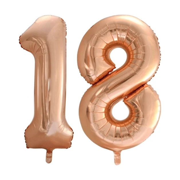 Folieballon 18 jaar Rosé Goud 86cm