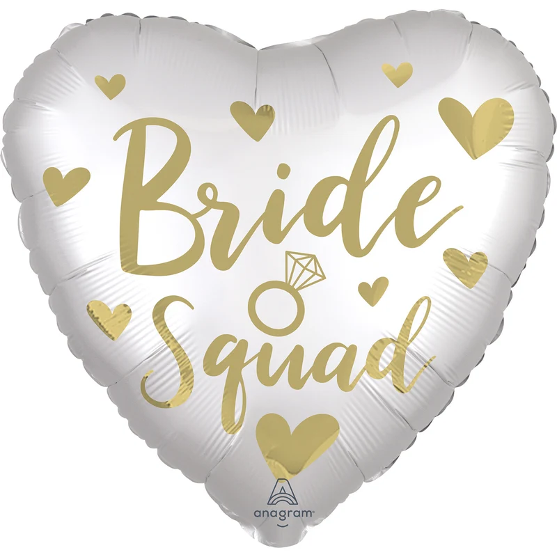 Folieballon Bride Squad Wit/Goud (43cm)