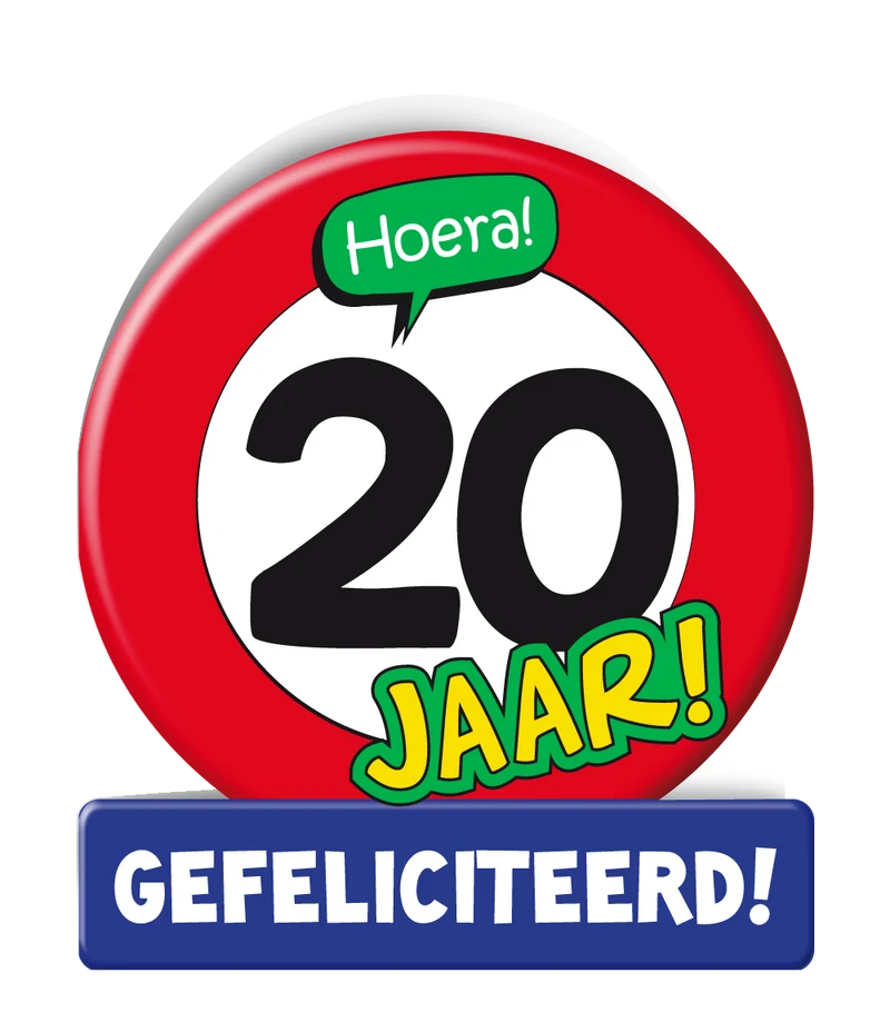 Wenskaart Verkeersbord 20 Jaar