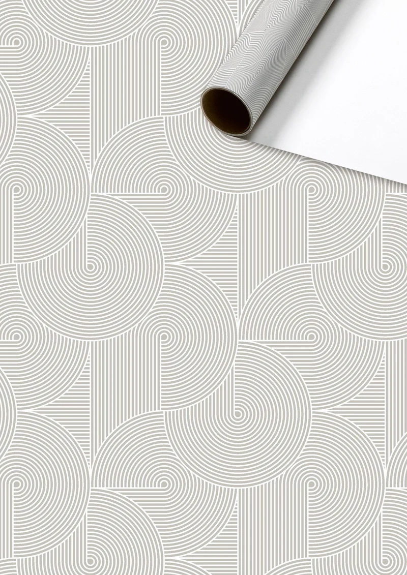 Rol Inpakpapier Modern Zilver/Grijs