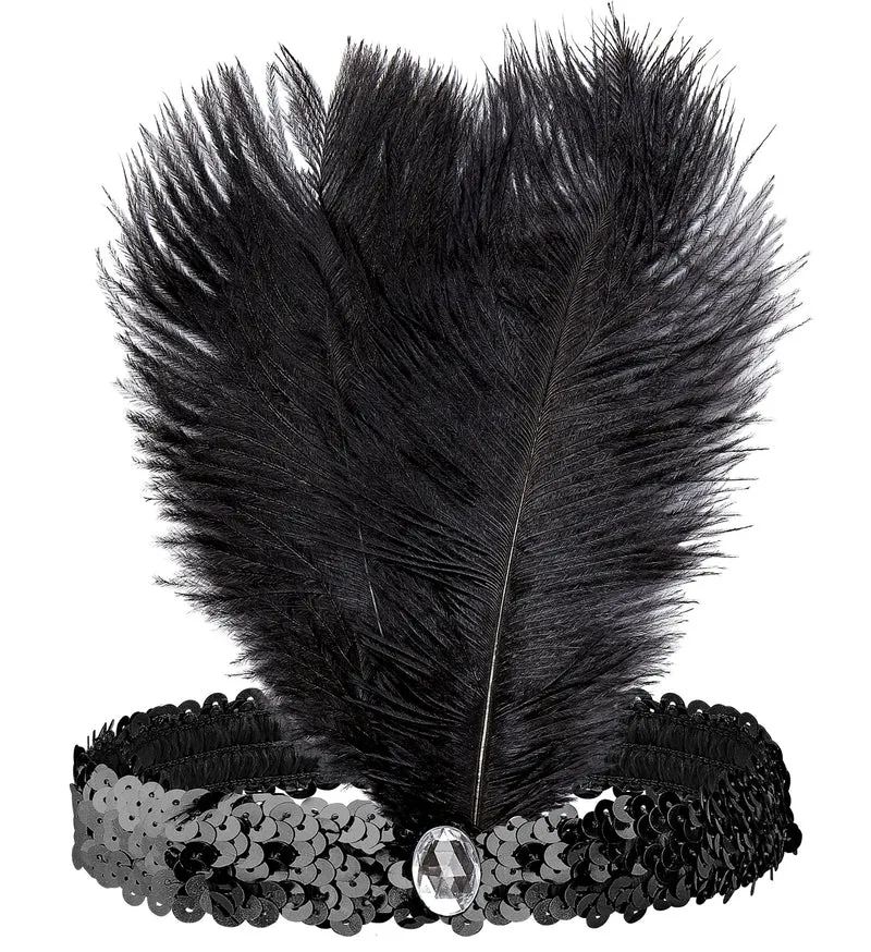 Charleston hoofdband met marabou