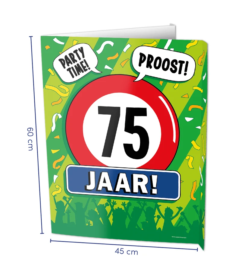 Raambord 75 Jaar Verjaardag (60x45cm)