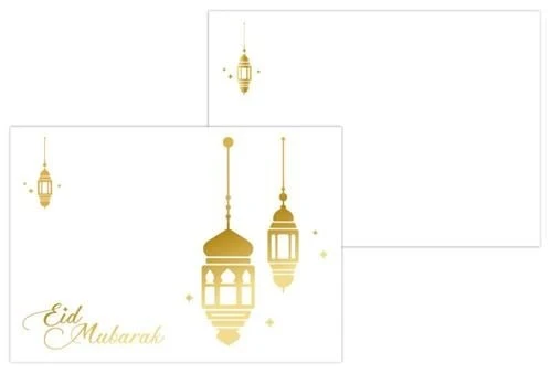 Kaart Eid Mubarak - Wit/Goud
