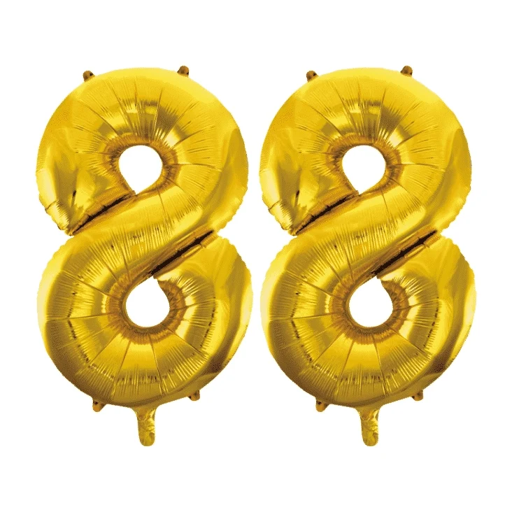 Folieballon 88 jaar Goud 86cm