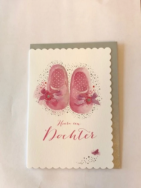 Geboortekaart Hoera een Dochter Slofjes