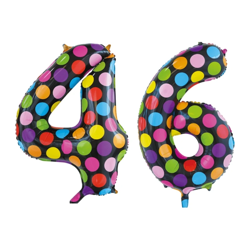 Folieballon 46 jaar stippen 86cm