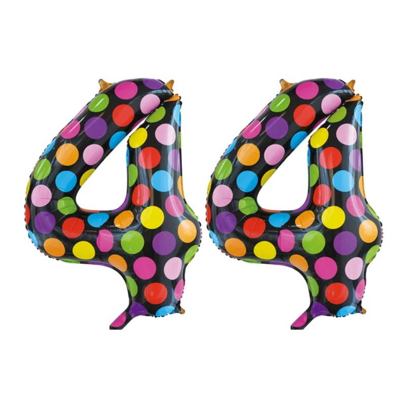 Folieballon 44 jaar stippen 86cm