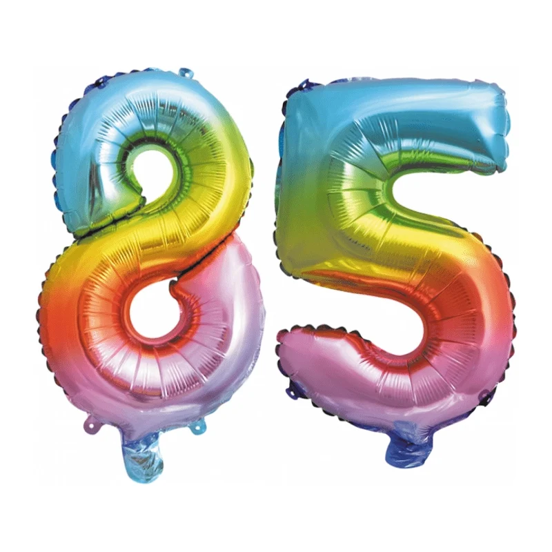 Folieballon 85 jaar Regenboog 41cm