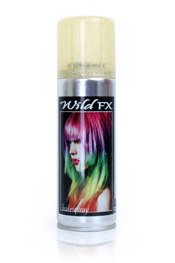 Glitter haarspray goud