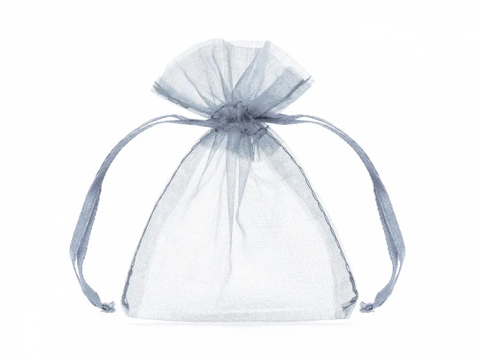 Organza zakjes zilvergrijs 7,5x10cm (10st)