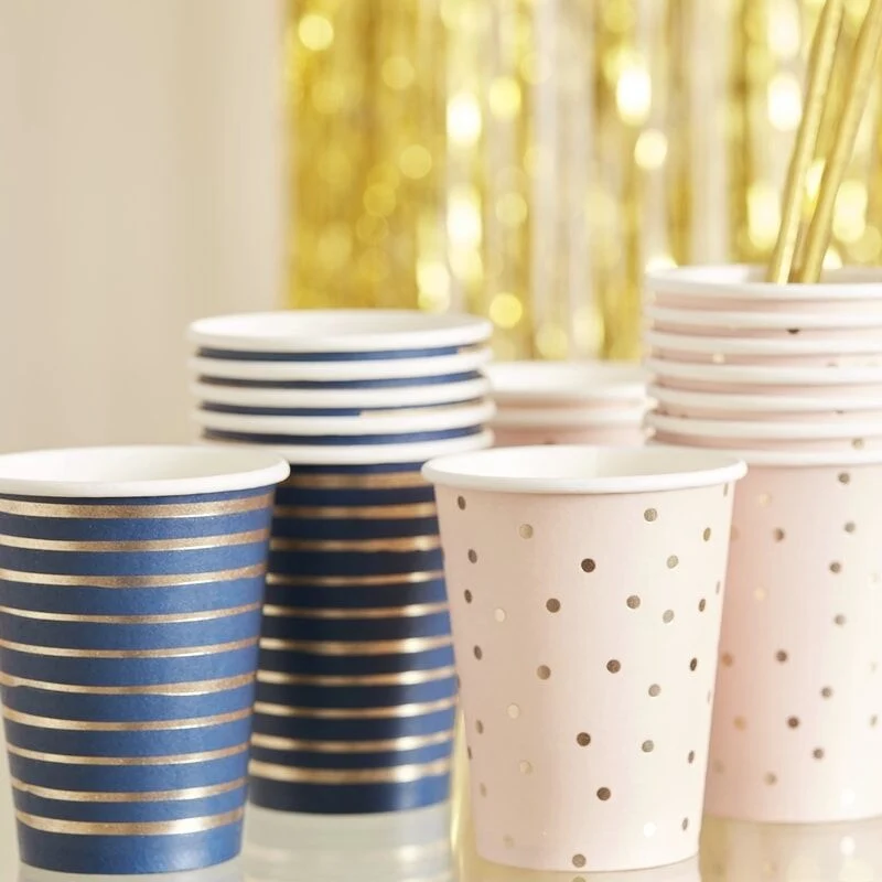 Bekers Babyshower Roze/Blauw (8st)