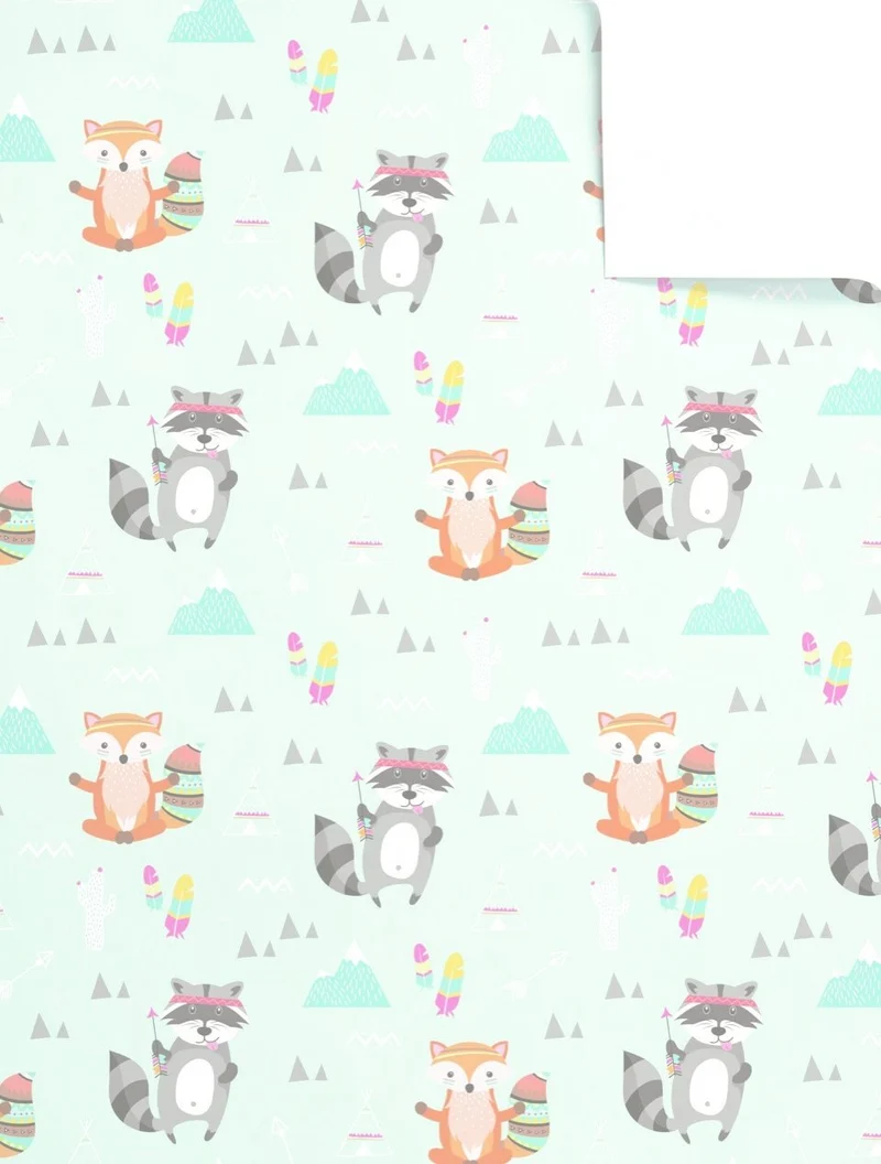 Rol Cadeaupapier Dieren Wasbeer