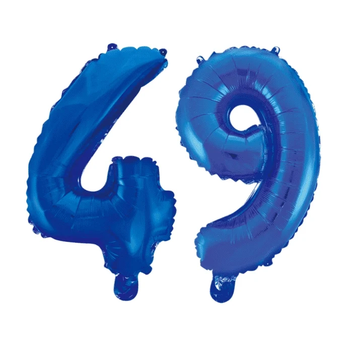 Folieballon 49 jaar blauw 86cm