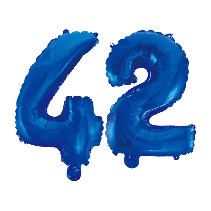 Folieballon 42 jaar blauw 86cm