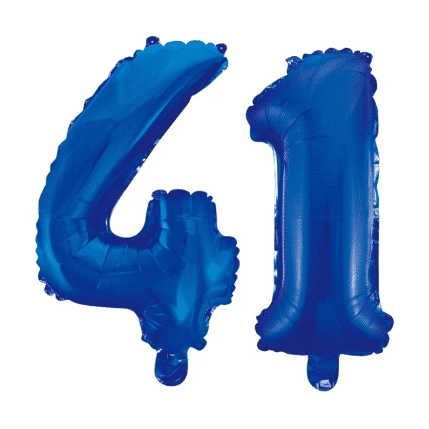 Folieballon 41 jaar blauw 41cm
