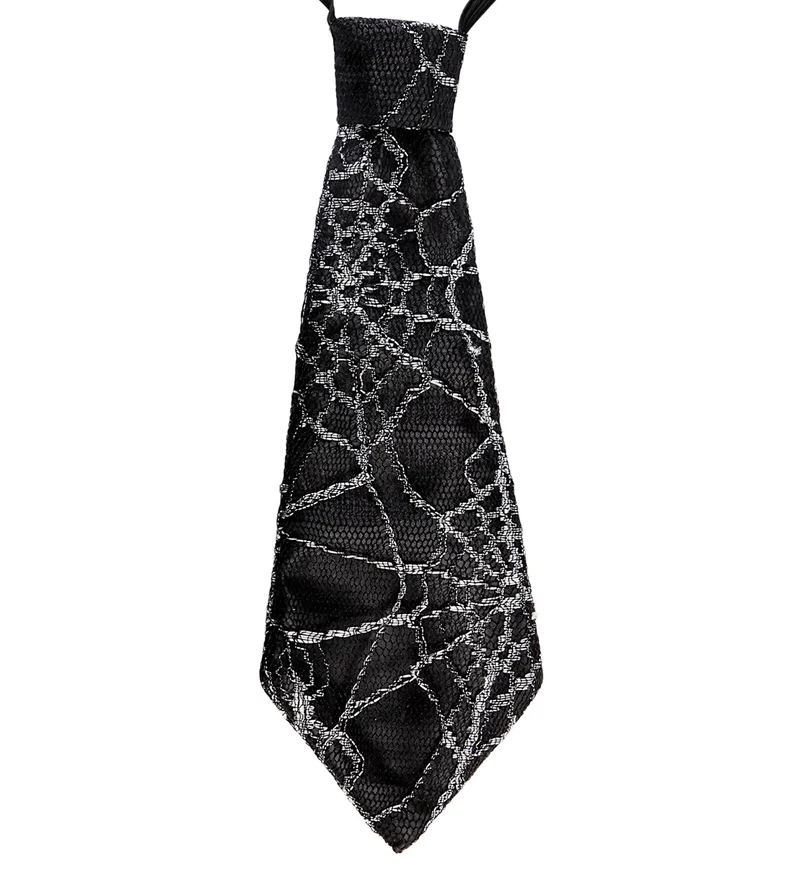 Stropdas spinnenweb print 27cm