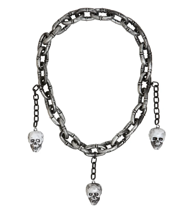 Skelet ketting met 3 schedels
