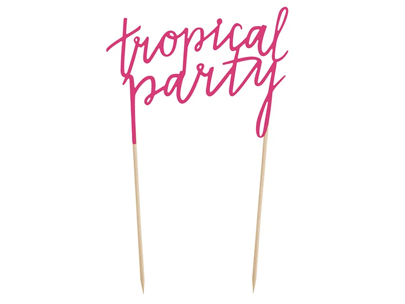Cake Topper Tropical Party Roze (24cm)