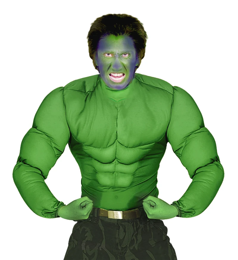 Gespierd shirt groen Hulk spierballen
