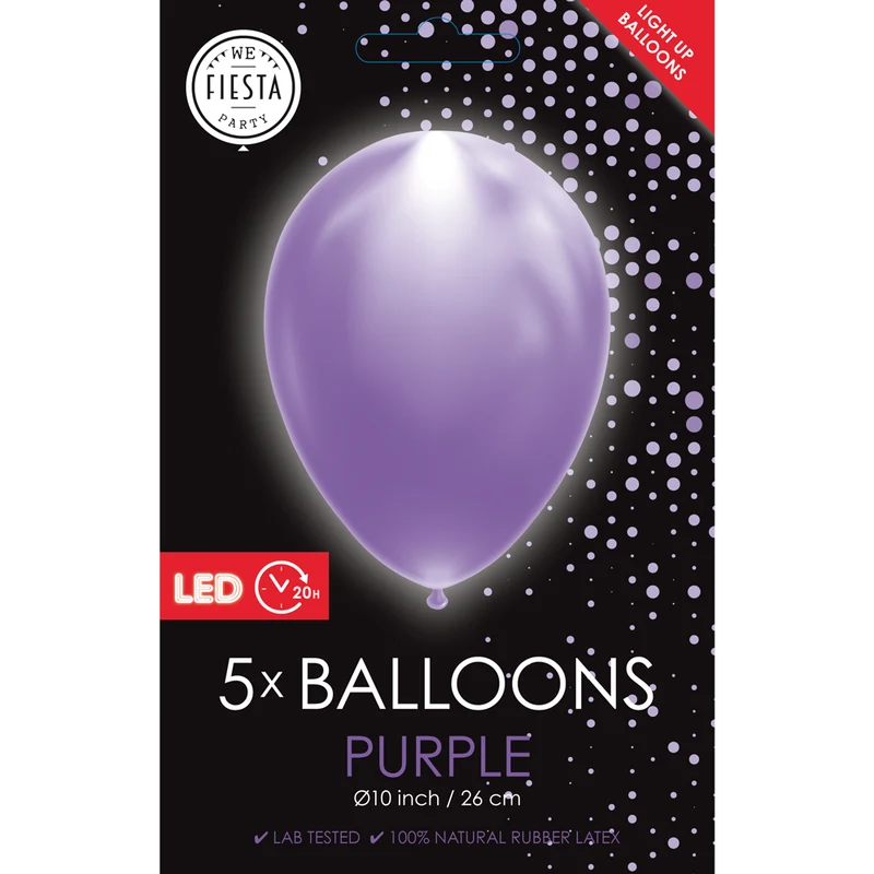 LED Ballonnen Paars (5st)