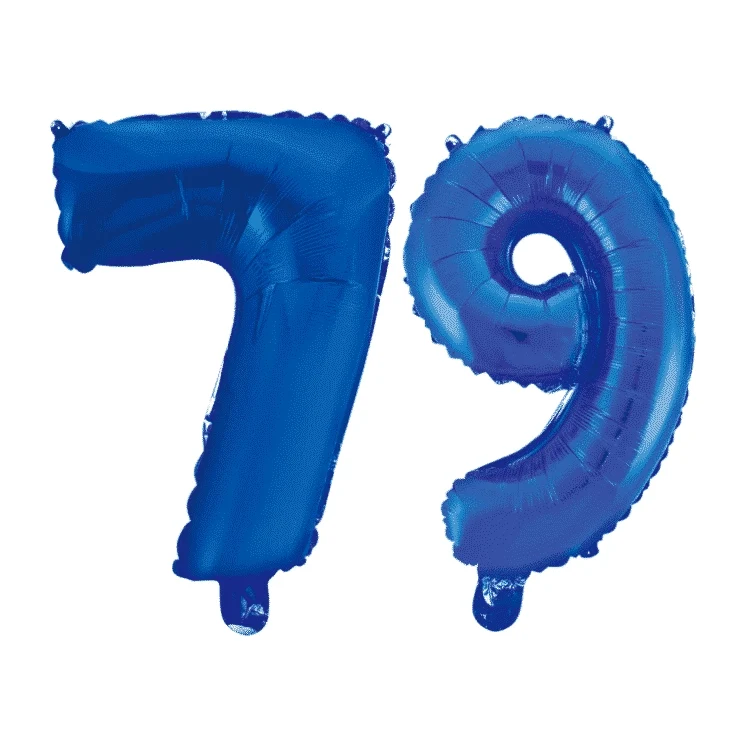 Folieballon 79 jaar blauw 41cm