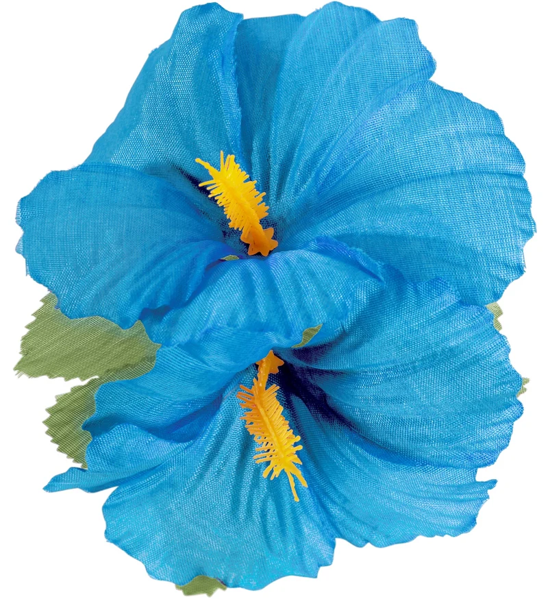 Hawaii bloem haarclip licht blauw