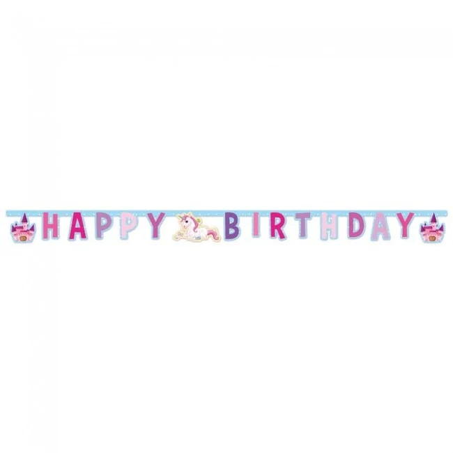 Letterbanner Happy Birthday Unicorn (1.85m)