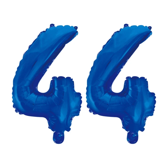 Folieballon 44 jaar blauw 86cm