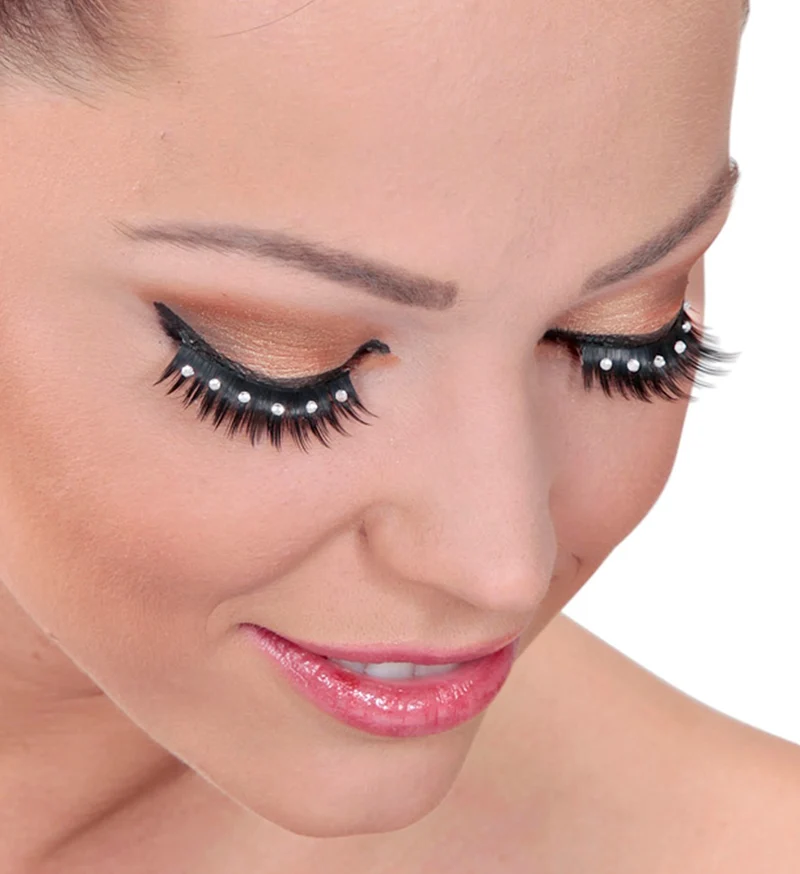 Nepwimpers zwart puntig met strass
