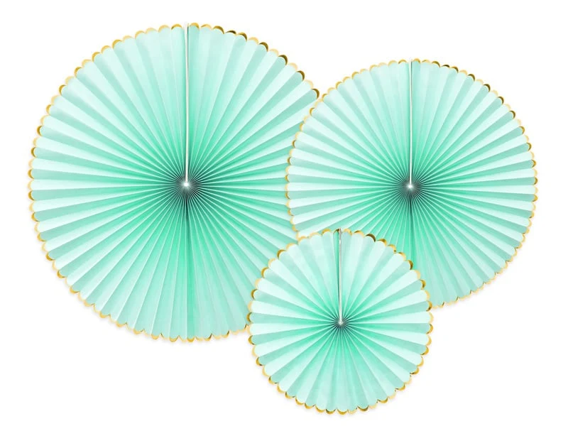 Decoratieve Rozetten Mint Met Gouden Rand (3st)