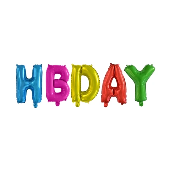 Folieballon HBDAY - Letter Set - 41cm