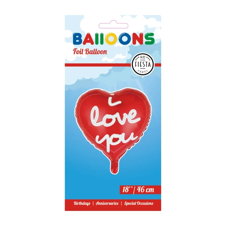 Folieballon I Love You - Rood - 46cm