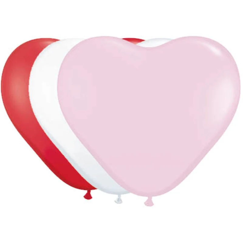 Hartvormige Ballonnen Gemengde Kleuren (8st)