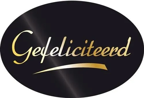 Stickers 'Gefeliciteerd' zwart/goud