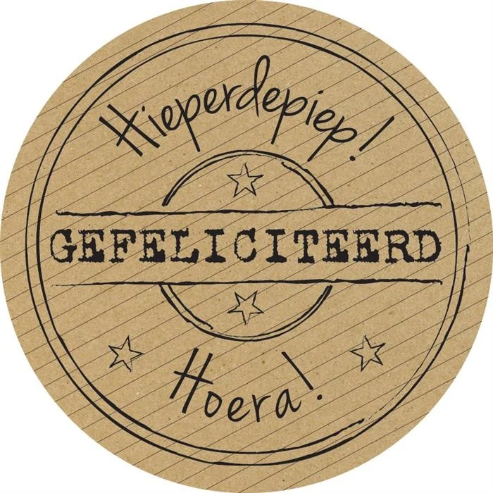 Stickers kraft ''Gefeliciteerd''