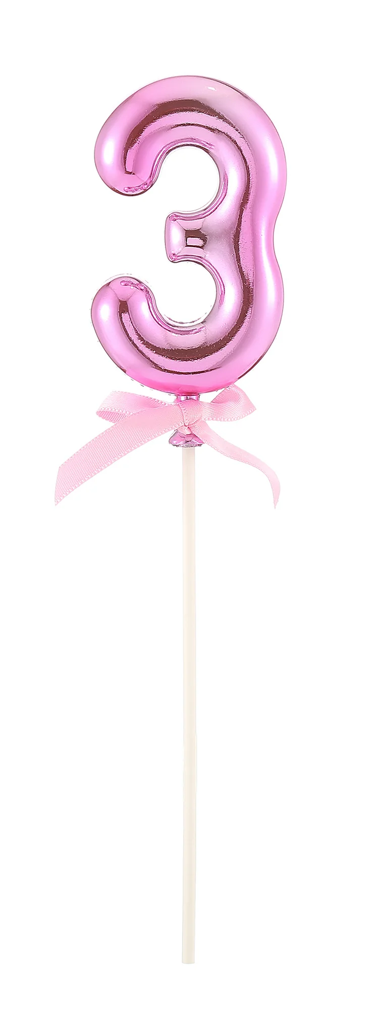 Taart Topper Cijfer 3 Roze