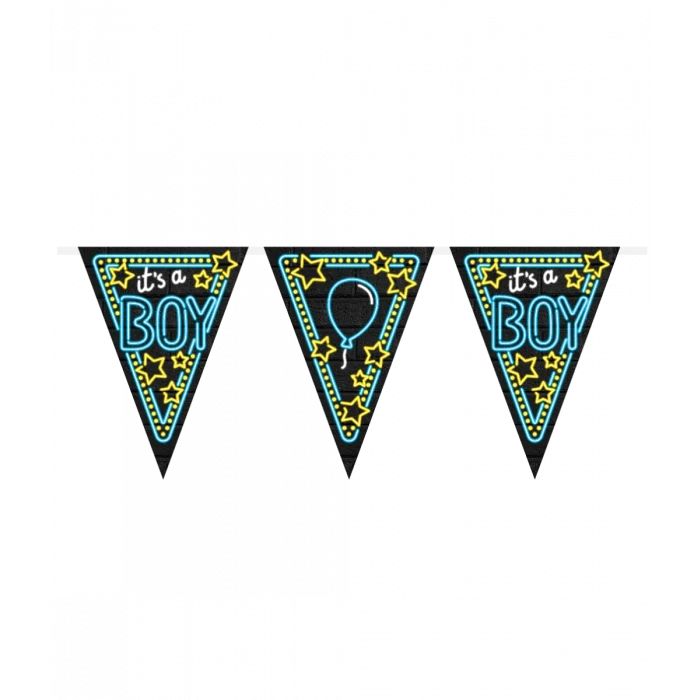 Neon Vlaggenlijn It's a boy - 10m