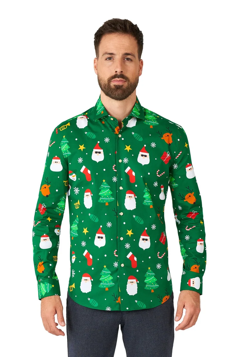 Kerst Overhemd Santaboss Heren