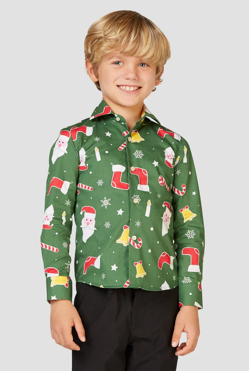 Kerst Overhemd Kind Groen