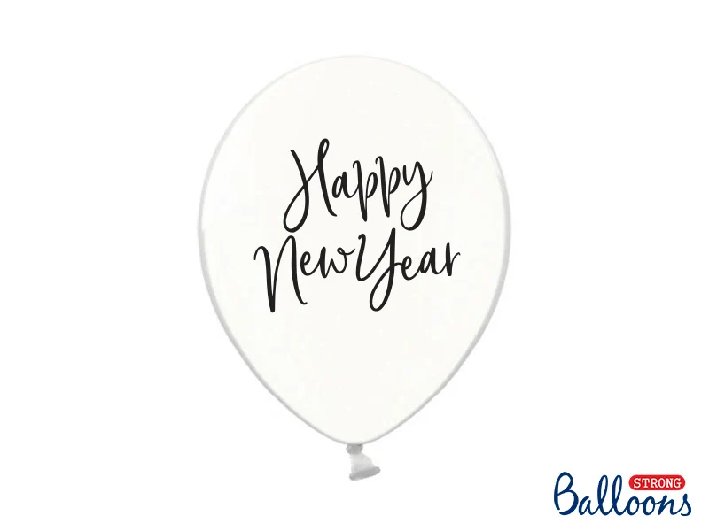 Happy New Year ballonnen Transparant (6st)