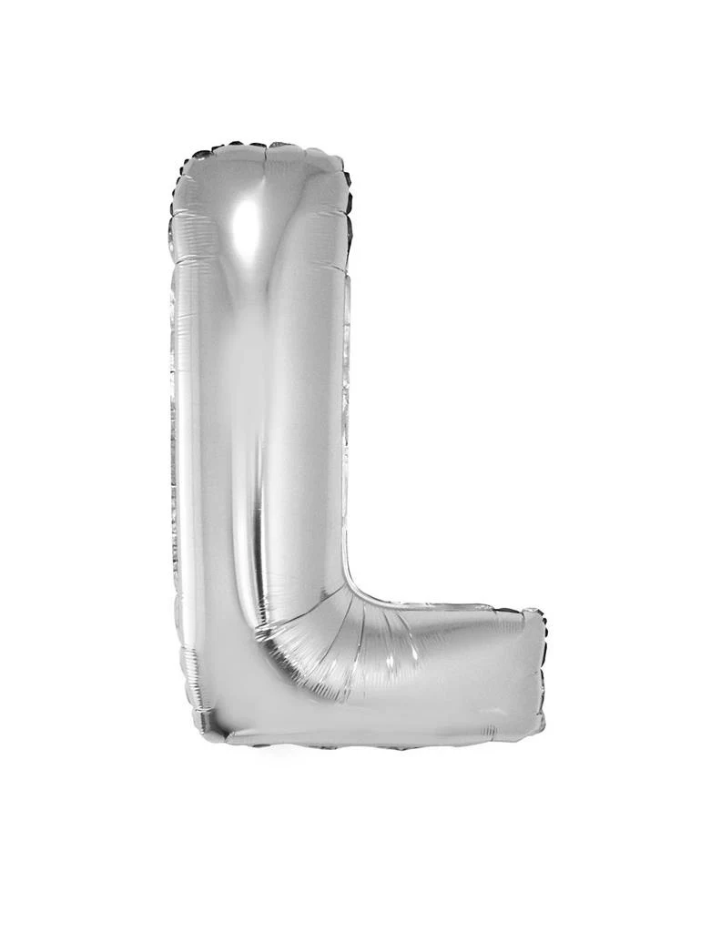 Folieballon Zilver Letter 'L' groot